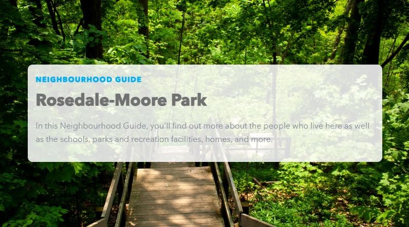 Best Neighbourhoods in Toronto Rosedale Moore Park